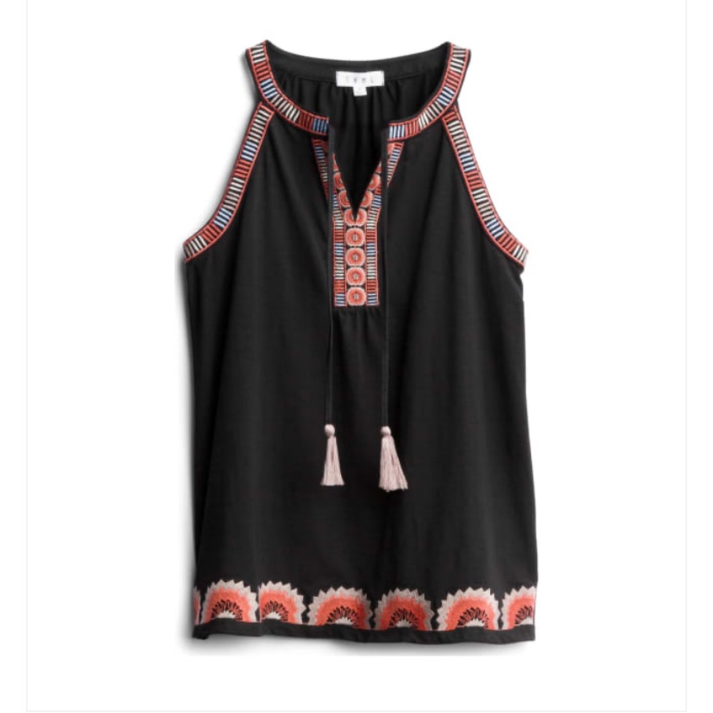 Black patterned tank
